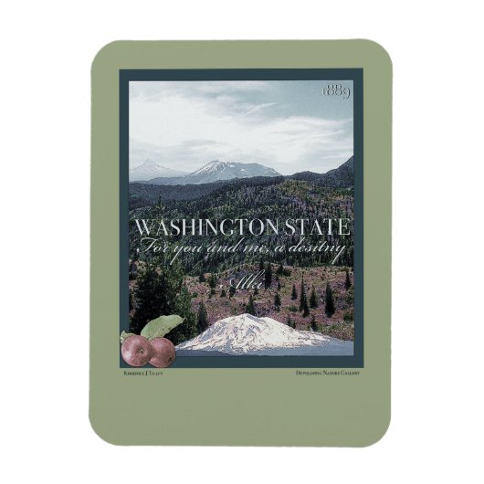 Washington State Poster Art Magneet (Verticaal)