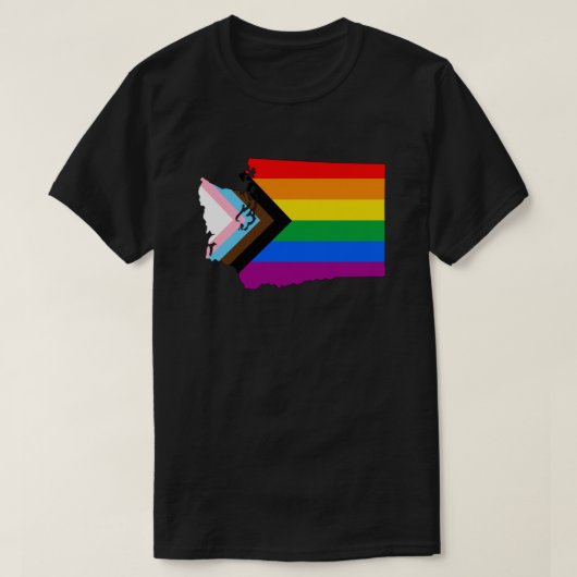 Washington State Pride LGBTQ Progress Pride T-shirt (Design voorkant)