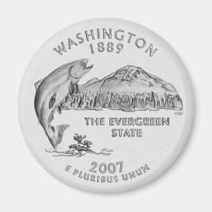 Washington State Quarter Gray Magneet