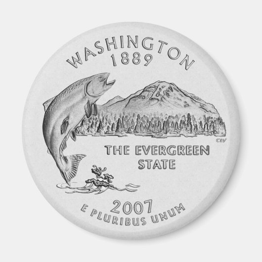 Washington State Quarter Gray Magneet (Voorkant)