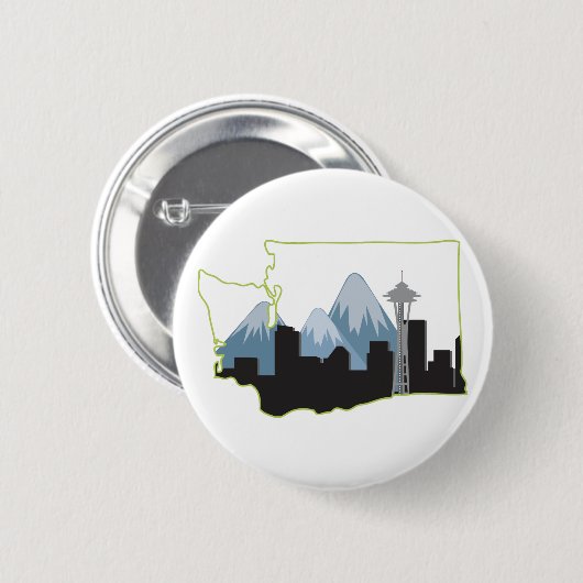 Washington State Ronde Button 5,7 Cm (Voorkant /achterkant)