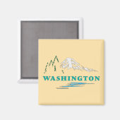Washington State Verenigde Staten van Amerika Magneet (Voorkant / Achterkant)
