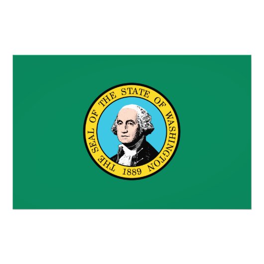 Washington State Vlag Verenigde Staten Foto Afdruk (Voorkant)
