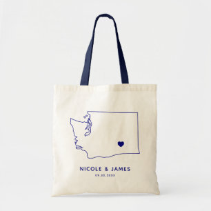 Washington State Wedding Welcome Bag Map Tas Navy