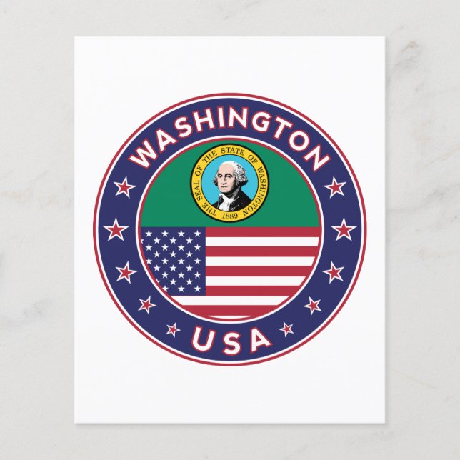 Washington sticker, phone case, tote bag (Voorkant)
