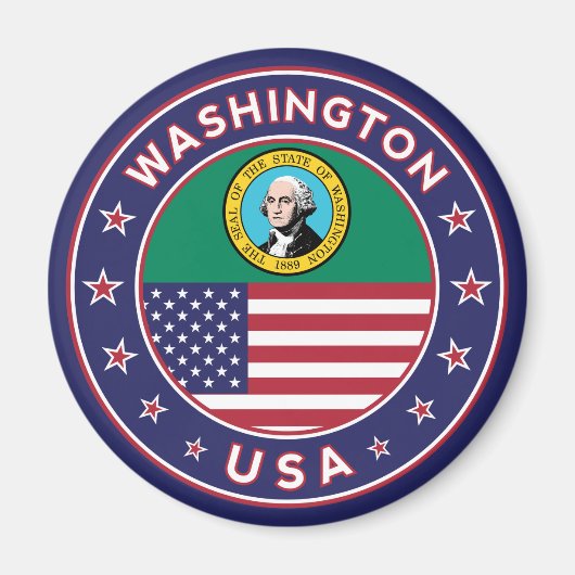 Washington sticker, phone case, tote bag magneet (Voorkant)