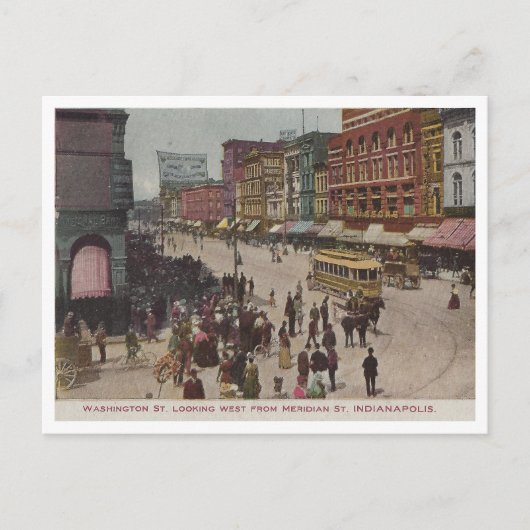 Washington Street Scene, Indianapolis Briefkaart (Voorkant)