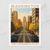 Washington the Evergreen State USA Travel Place Briefkaart (Voorkant)
