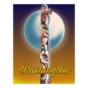 Washington Totem Pole Foto Afdruk