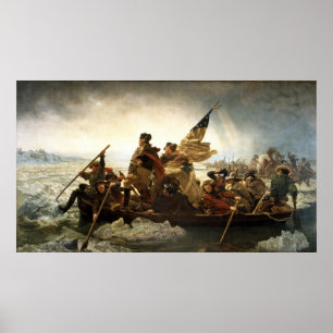 Washington trekt de Delaware over Poster