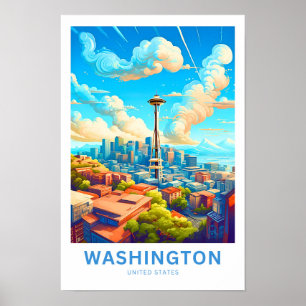 Washington Verenigde Staten Travel Print