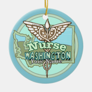 Washington Verpleegster Caduceus Keramisch Ornament