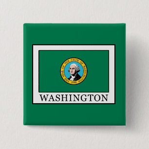 Washington Vierkante Button 5,1 Cm