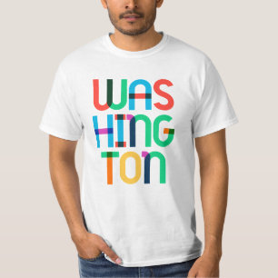 Washington Vintage Retro Kleurrijke 80s Pop Art T-shirt