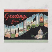 Washington Vintage Travel Briefkaart (Voorkant)