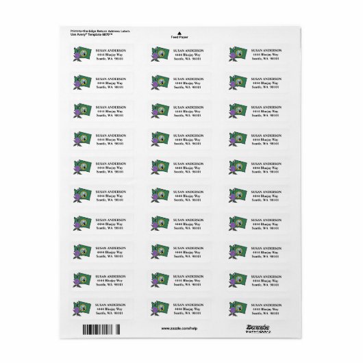Washington vlag en ventilator Pacific Rhododendron Etiket (Full Sheet)