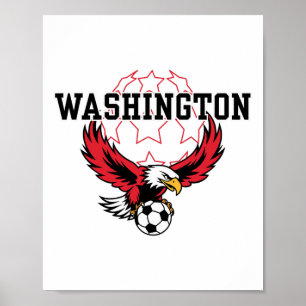 Washington Voetbal Fan Ondersteuning Stadion Toon Poster