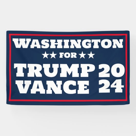 Washington voor Trump Vance 2024 Banner (Horizontaal)