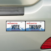 Washington Vote Trump aangepaste dubbele licentie  Bumpersticker (Op auto)