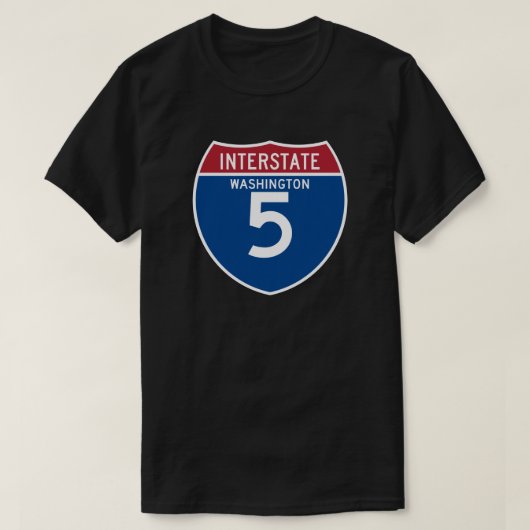 Washington WA I-5 Interstate Highway Shield - T-shirt (Design voorkant)