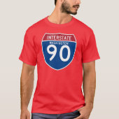 Washington WA I-90 Interstate Highway Shield - T-shirt (Voorkant)