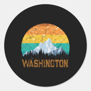 Washington WA Love State Ronde Sticker