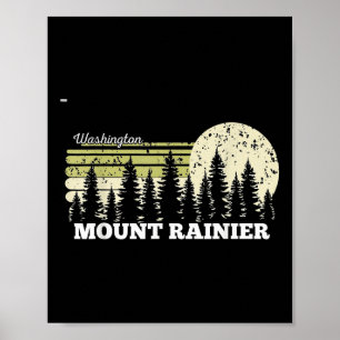 Washington Wandelen Mount Rainier Bomen Natuur Bos Poster