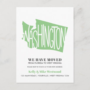 WASHINGTON We hebben verhuisd Nieuw adres Nieuw Ho Briefkaart