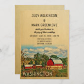 Washington Wedding Boerderij Barn Rustic Kaart (Voorkant / Achterkant)