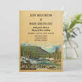 Washington Wedding Invitation Natuur Kaart (Staand voorkant)