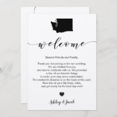 Washington Wedding Welcome Letter & Route Kaart (Voorkant / Achterkant)