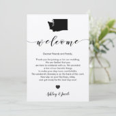 Washington Wedding Welcome Letter & Route Kaart (Staand voorkant)
