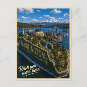 Washington Wish You Were Here State Serie Briefkaart