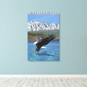 WashingtonDiving Eagle Canvas Afdruk (Insitu (Houten vloer))