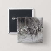 Washington's Retreat van Great Meadows Vierkante Button 5,1 Cm (Voorkant /achterkant)