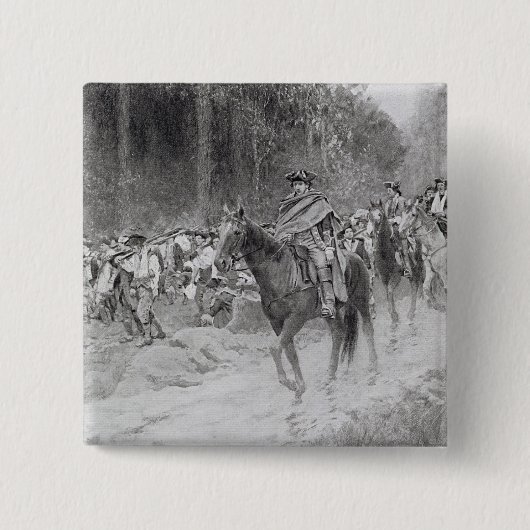 Washington's Retreat van Great Meadows Vierkante Button 5,1 Cm (Voorkant)