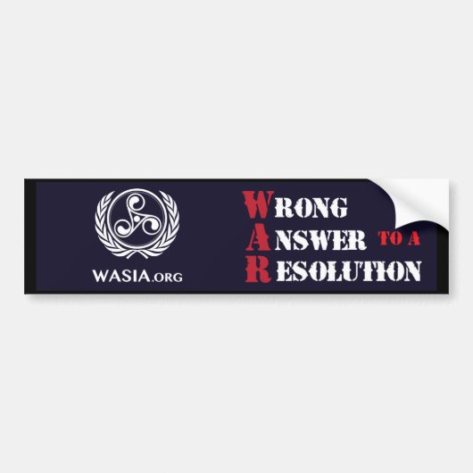 WASIA-Bumpersticker (zwart) Bumpersticker (Voorkant)