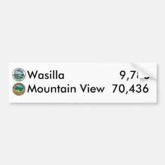 Wasilla vs. Mountain Uitzicht Bumpersticker