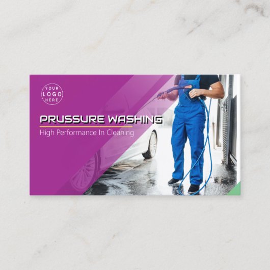 Wasinrichting onder druk visitekaartje (Voorkant)