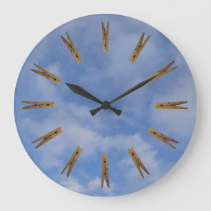Waskamer Clothespin Sky Grote Klok