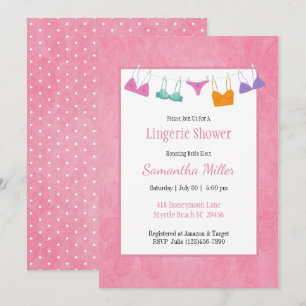 Waskijntjes lingerie feest uitnodigingen