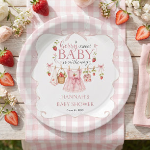 Waskleine Berry Sweet Baby Shower Papieren Bordje
