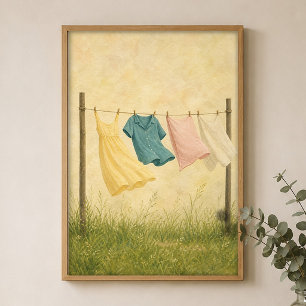 Waskleine Waterverf Boerderij Kunst Poster