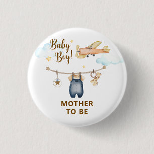 Wasklijn voor babykleertjes vliegtuig Cadeau voor Ronde Button 3,2 Cm