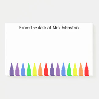 Waskrijtjes, van het bureau van de leraren, post-it® notes