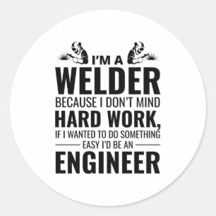 Waslassen Metaal Ironworker Funny Ronde Sticker