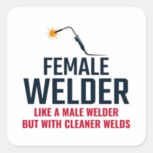 Waslassen Metaal Ironworker Funny Vierkante Sticker