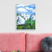 waslijn schilderen canvas afdruk (Insitu (Woonkamer))