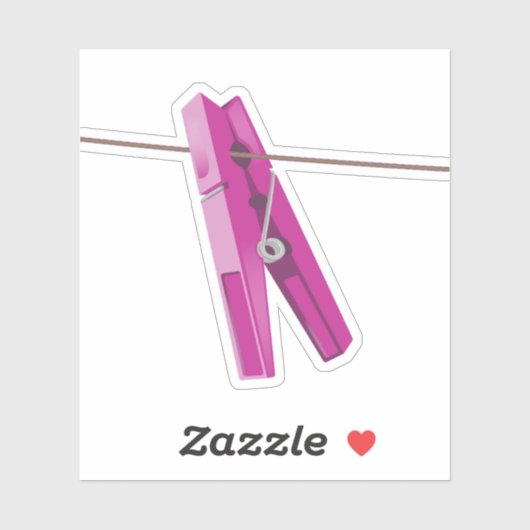 Waslijn van wasknijper sticker (Vel)