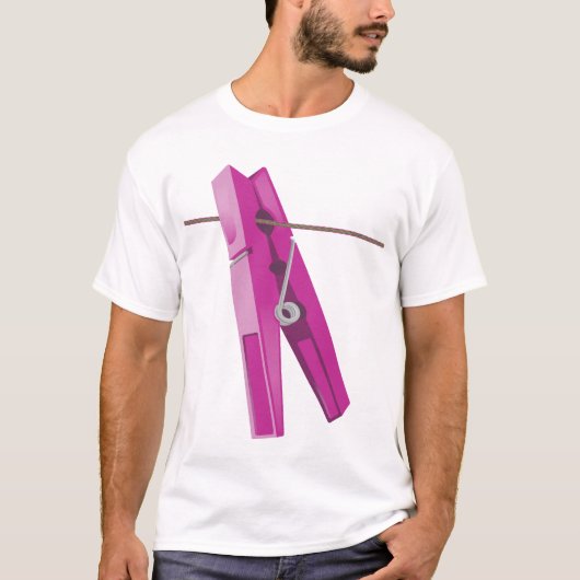 Waslijn van wasknijper t-shirt (Voorkant)